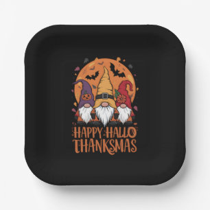 Assiettes En Carton Halloween Noël Joyeux HalloMerciMas Gnomes