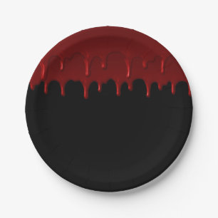 Assiettes En Carton Halloween Party Bloody Drivers rouge