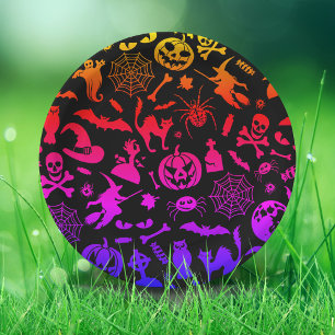Assiettes En Carton Halloween Party Happy Halloween néon éffrayant eff