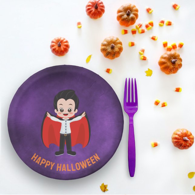 Assiettes En Carton Halloween Party pour enfants Vampire plaque de pap (Créateur téléchargé)