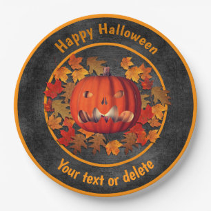 Assiettes En Carton Halloween personnalisé Jack- O'-Lantern