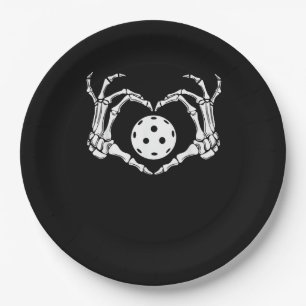 Assiettes En Carton Halloween Pickle Skeleton Mains de coeur