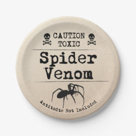 Assiettes En Carton Halloween Poison Spider Vénom Crâne et os