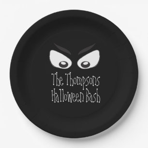 Assiettes En Carton Halloween Rustique moderne Éffrayant fantôme yeux