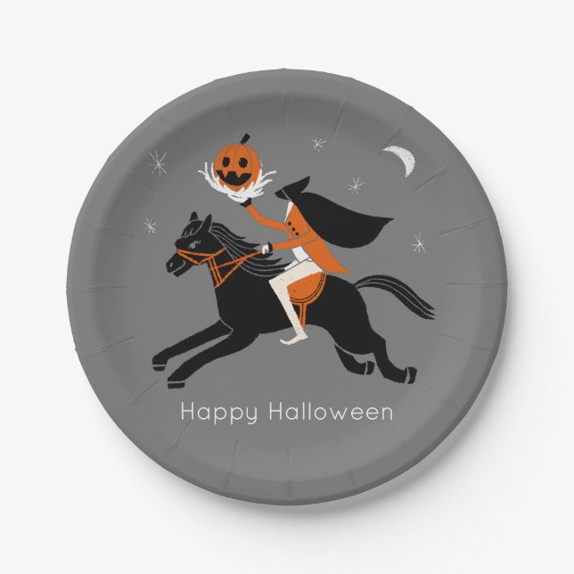 Assiettes En Carton Halloween sans tête (Devant)