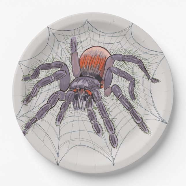 Assiettes En Carton Halloween Spider Déplaisant Fun (Devant)