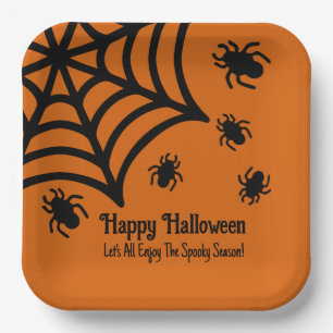 Assiettes En Carton Halloween Spiderweb personnalisé