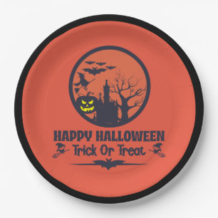 Assiettes En Carton Halloween Tricoter Ou Traiter