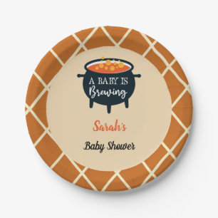 Assiettes En Carton Halloween Witch Baby shower, Nom personnalisé