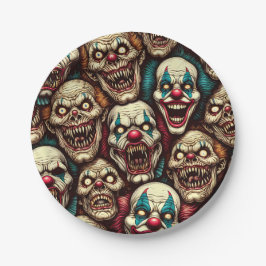 Assiettes En Carton Halloween Zombie Clown Déplaisant éffrayant