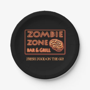 Assiettes En Carton Halloween Zombie Zone Nourriture Fraîche Sur Le Bo