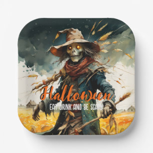 Assiettes En Carton Hallween Mangez Boire et Soyez Effrayant Épouvanta
