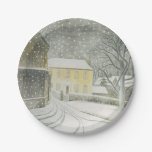 Assiettes En Carton Halstead Road à Neige (par Eric Ravilious)