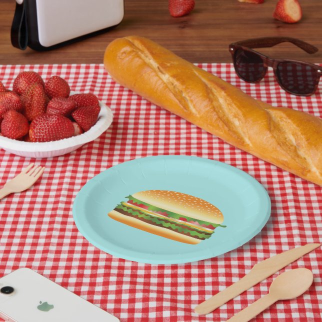 Assiettes En Carton Hamburger (Pique-nique)