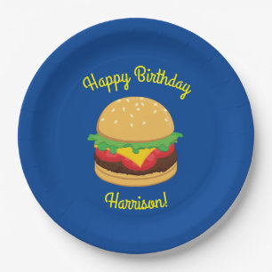 Assiettes En Carton Hamburger Anniversaire de fête Burger