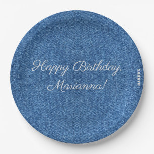 Assiettes En Carton HAMbyWG - Plaques papier 9" - Image Denim