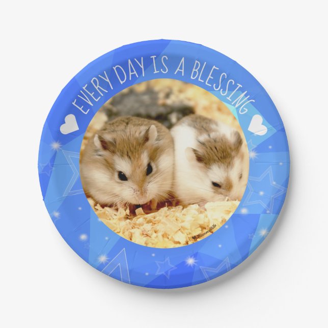 Assiettes En Carton Hammyville - Jolie Robo Hamster Bénédiction (Devant)