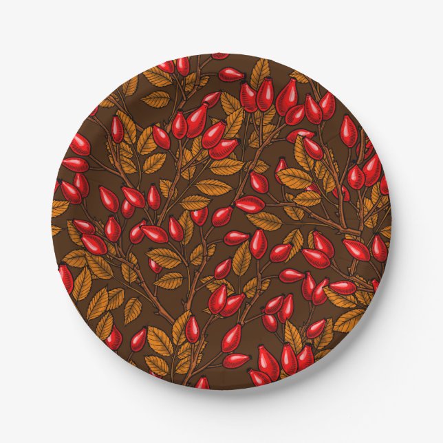 Assiettes En Carton hanches roses, brune et rouge (Devant)