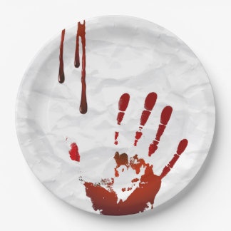 Assiettes En Carton Handprint sanglant