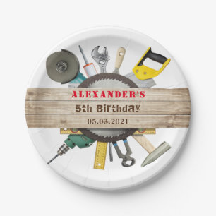 Assiettes En Carton Handyman Boy Tools Plaque papier pour fête d'anniv