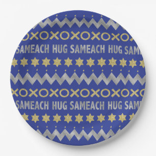 Assiettes En Carton Hanoukka Chag Sameach/Joyeux Fêtes