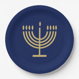 Assiettes En Carton Hanukkiah Joyeux Hanukkah Juif dreidel Menorah