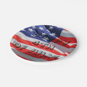 Assiettes En Carton Happy 4 juillet, Plaque Drapeau Américaine, Quatri