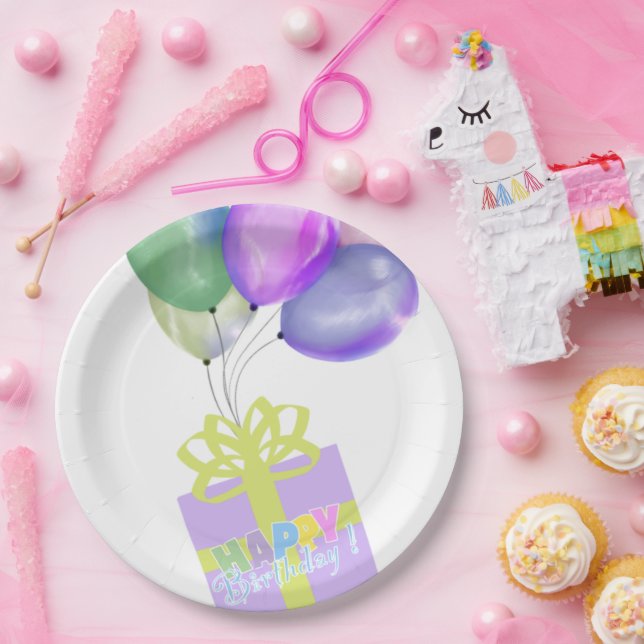 Assiettes En Carton Happy birthday  (Fête)