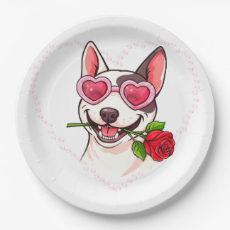 Assiettes En Carton Happy bull terrier