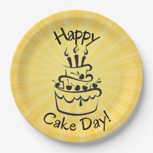 Assiettes En Carton Happy Cake Day Papier Plaque