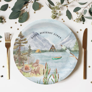 Assiettes En Carton Happy Camper   Fête d'anniversaire de camping