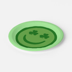 Assiettes En Carton Happy Clover Eyes Happy Face Papier Plaques
