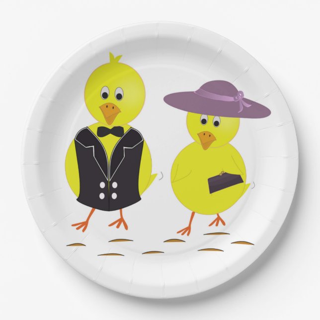 ASSIETTES EN CARTON "HAPPY EASTER" CHICS (Devant)