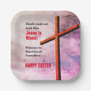 Assiettes En Carton HAPPY EASTER   Jésus est ressuscité