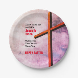 Assiettes En Carton HAPPY EASTER Jésus est Ressuscité Church Party