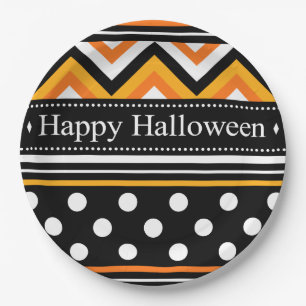 Assiettes En Carton Happy Halloween Motif moderne