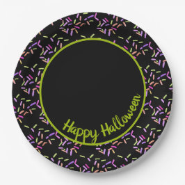 Assiettes En Carton Happy Halloween Sprinkles Green Personnalisable
