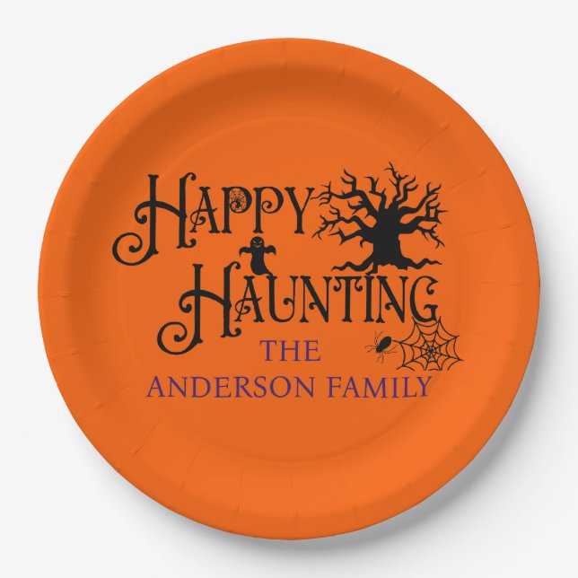 Assiettes En Carton Happy Haunting - Un accueil fantasque à l'étrange (Devant)
