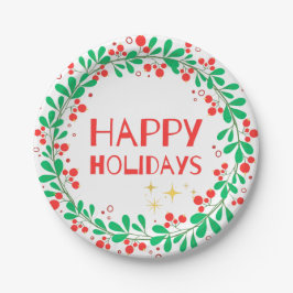 Assiettes En Carton Happy Holidays