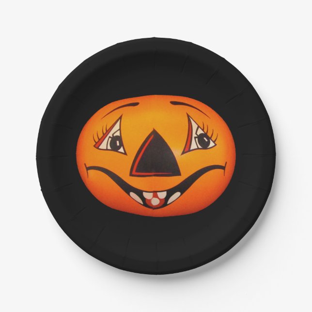 Assiettes En Carton Happy Jack O’ Lantern Halloween (Devant)