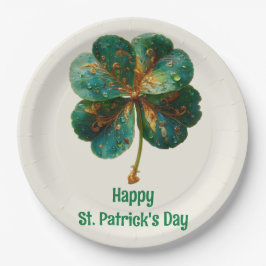 Assiettes En Carton Happy St. Patrick’s Day Elegant Shamrock