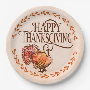 Assiettes En Carton Happy Thanksgiving