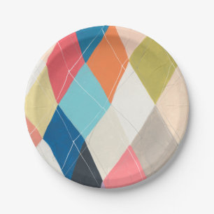 Assiettes En Carton Harlequin Hopscotch - Motif Jacquard