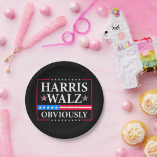Assiettes En Carton Harris Walz 2024 Évidemment Tim Walz