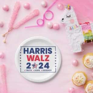 Assiettes En Carton Harris Walz 2024 Harris Walz