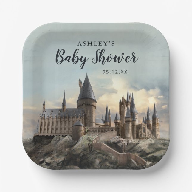 Assiettes En Carton Harry Potter | Baby shower du château de Hogwarts (Recto)