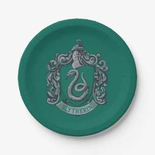 Assiettes En Carton Harry Potter Blason de Serpentard Vert