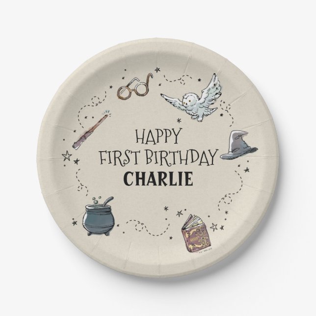 Assiettes En Carton Harry Potter Premier anniversaire (Devant)