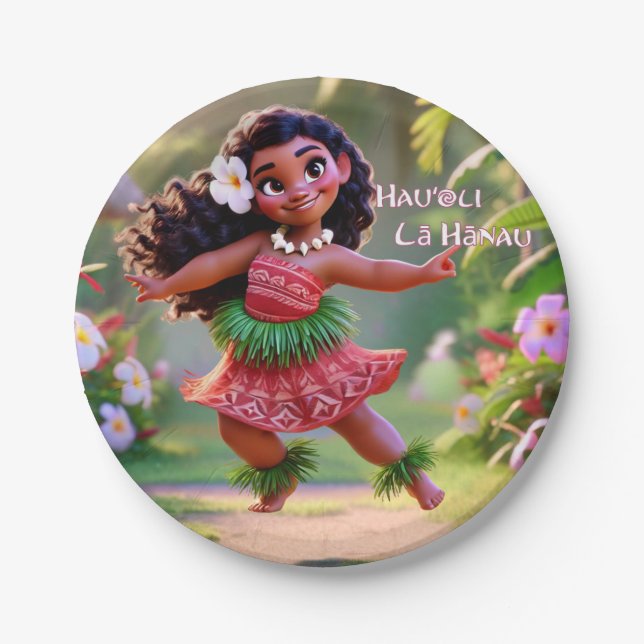 Assiettes En Carton Hauʻoli Hula Princess (Devant)