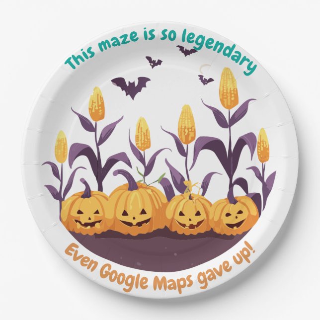 Assiettes En Carton Haunted Halloween Corn Field (Devant)